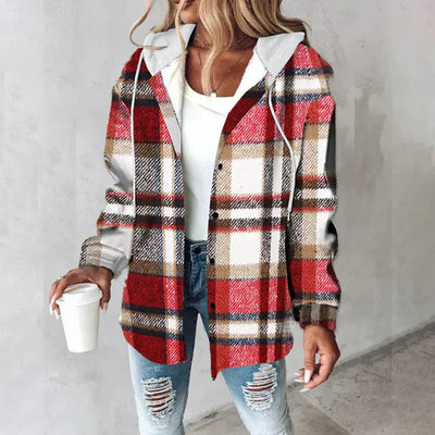 Zara - Veste à capuche en tissu écossais
