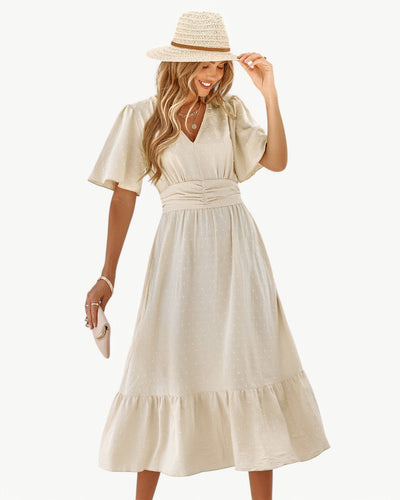 Lena - Robe midi à pois
