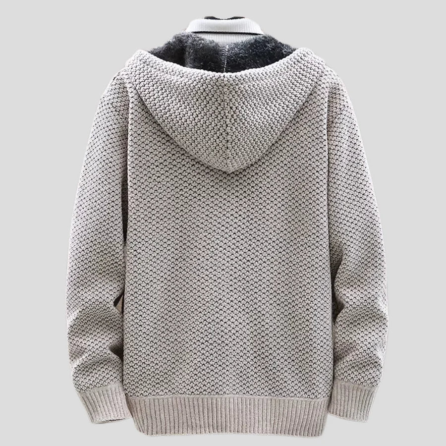 Silas - Cardigan à capuchon texturé