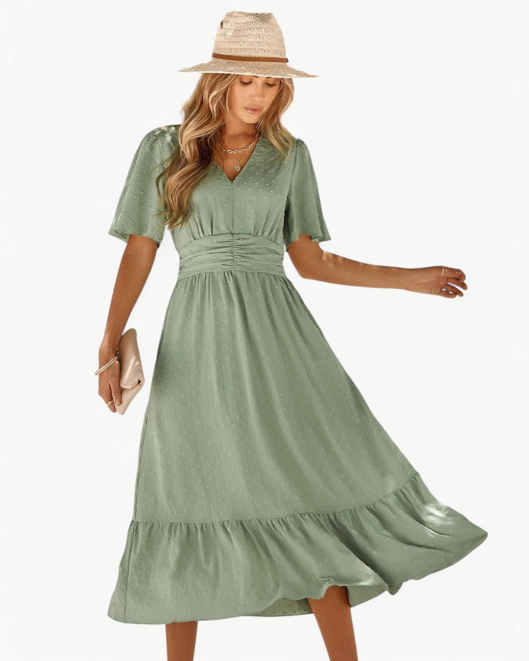 Lena - Robe midi à pois