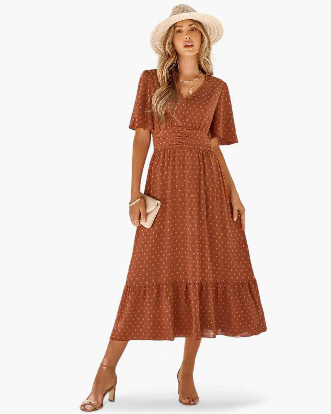 Lena - Robe midi à pois