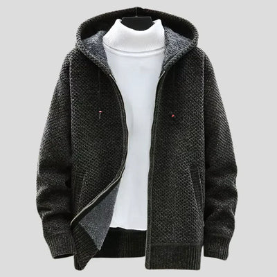 Silas - Cardigan à capuchon texturé