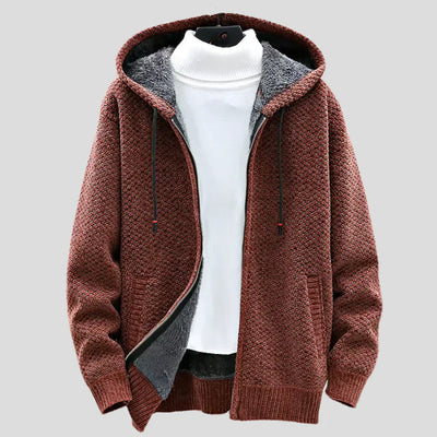 Silas - Cardigan à capuchon texturé