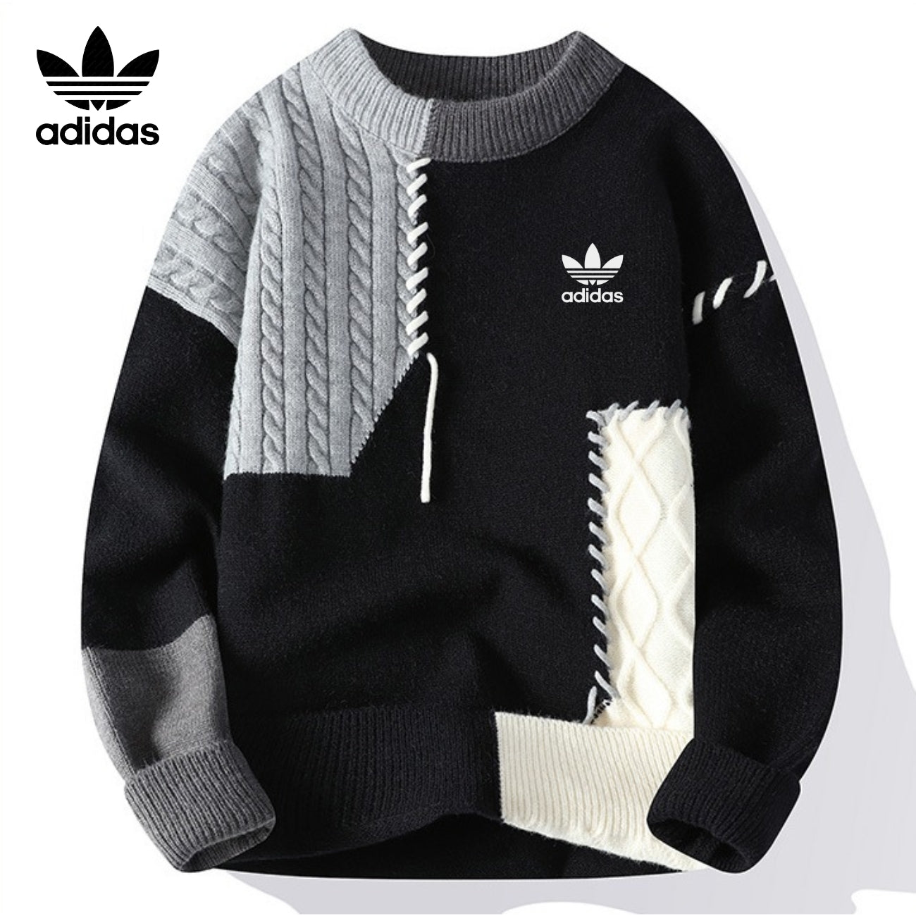 Pull Patchwork Décontracté || PRIX DÉSTOCKAGE