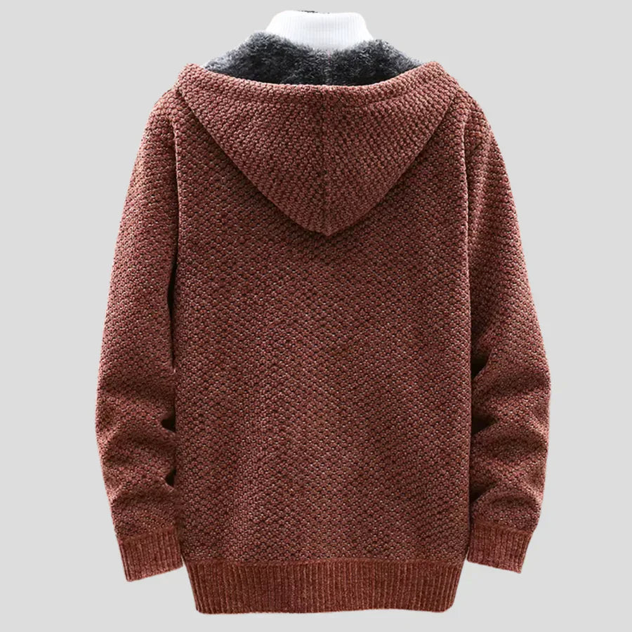 Silas - Cardigan à capuchon texturé