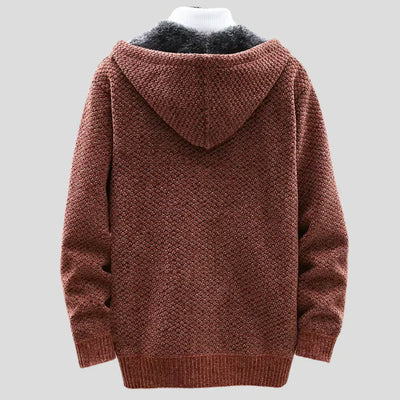 Silas - Cardigan à capuchon texturé