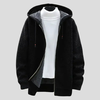 Silas - Cardigan à capuchon texturé
