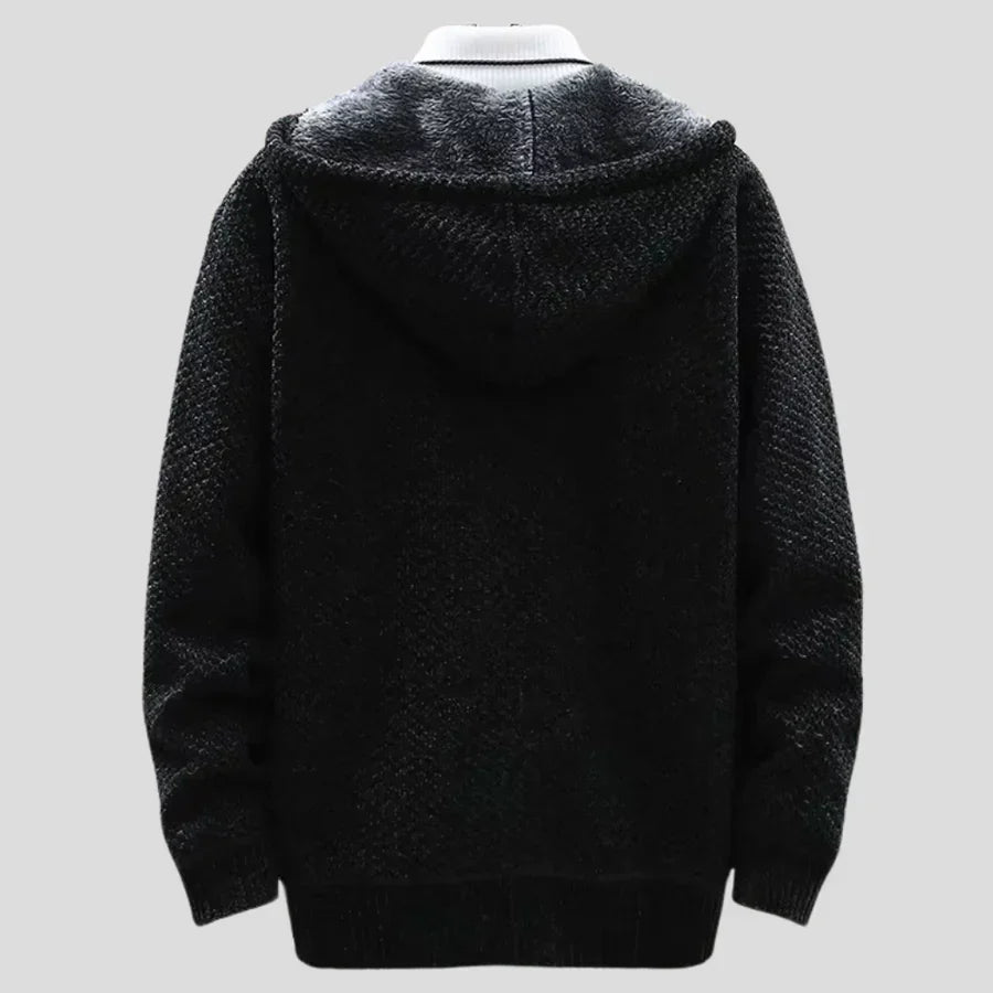 Silas - Cardigan à capuchon texturé