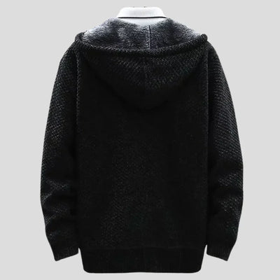 Silas - Cardigan à capuchon texturé