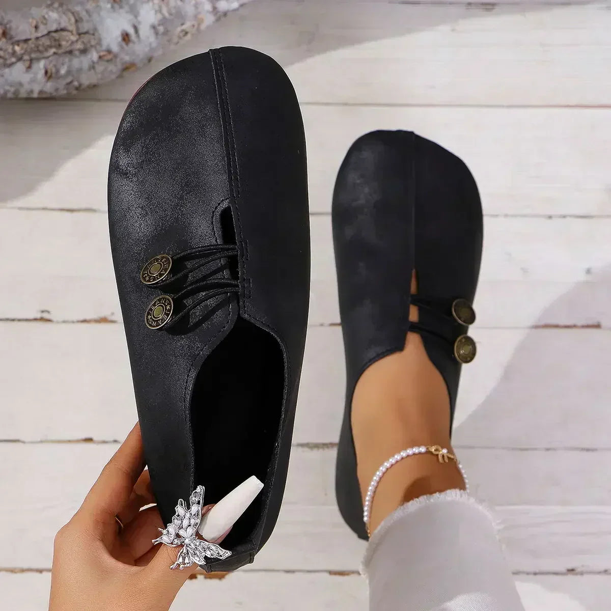 Milo - Chaussures à enfiler boutonnées
