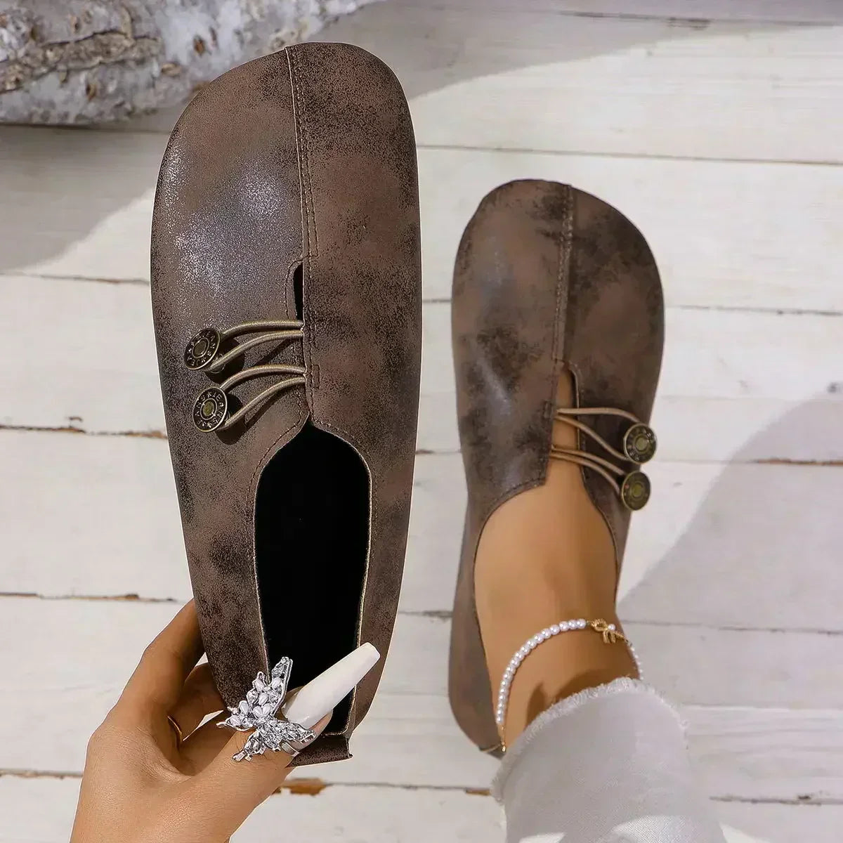 Milo - Chaussures à enfiler boutonnées