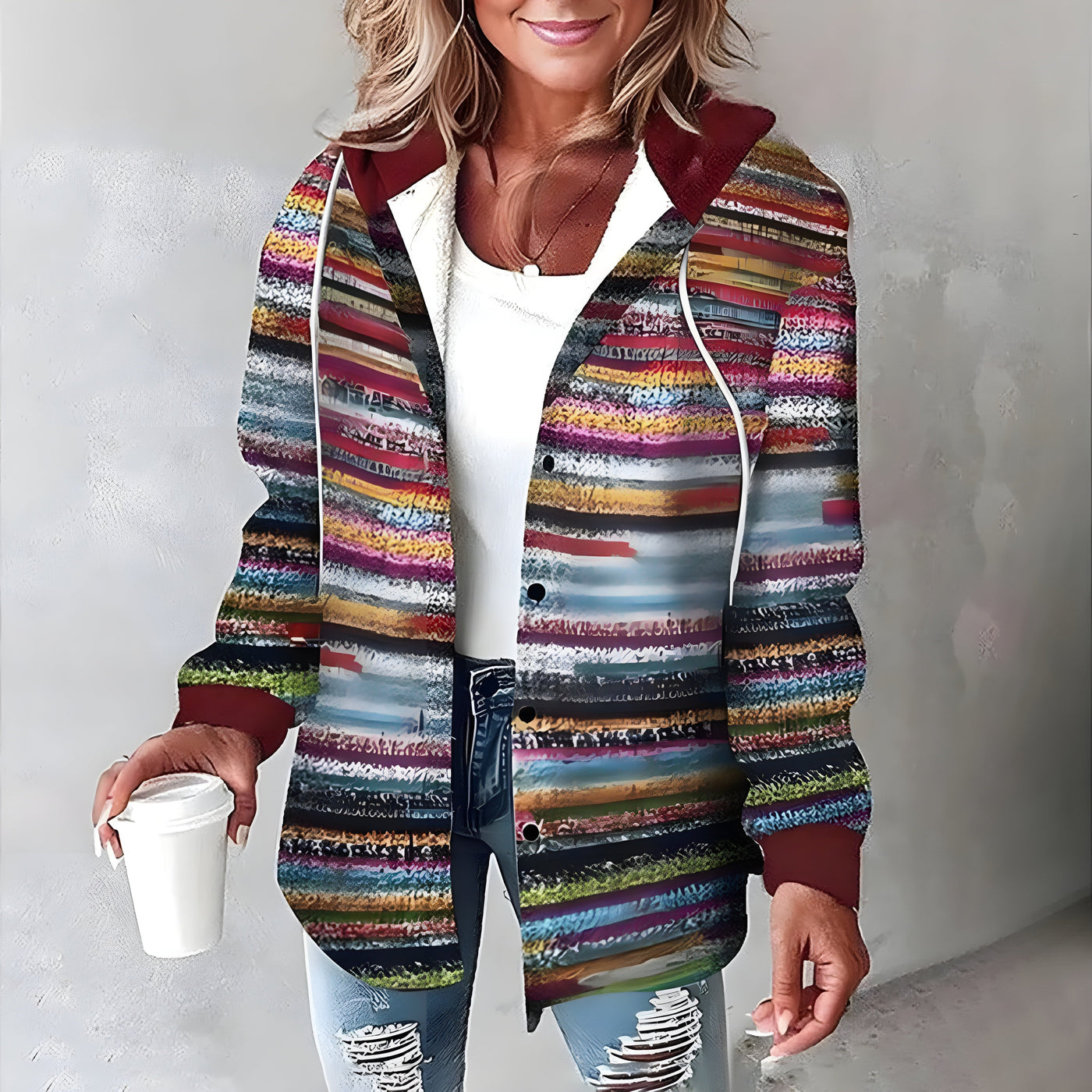 Zara - Veste à capuche en tissu écossais