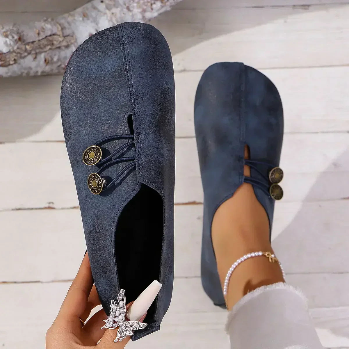 Milo - Chaussures à enfiler boutonnées