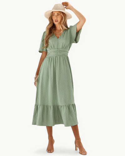 Lena - Robe midi à pois