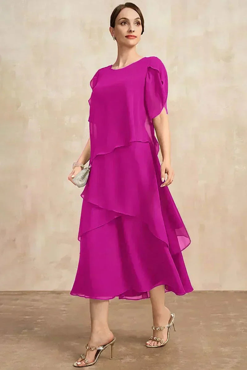 Celestia - Robe classique en mousseline de soie